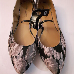D'orsay flats Tapestry shoes fabric floral Women's